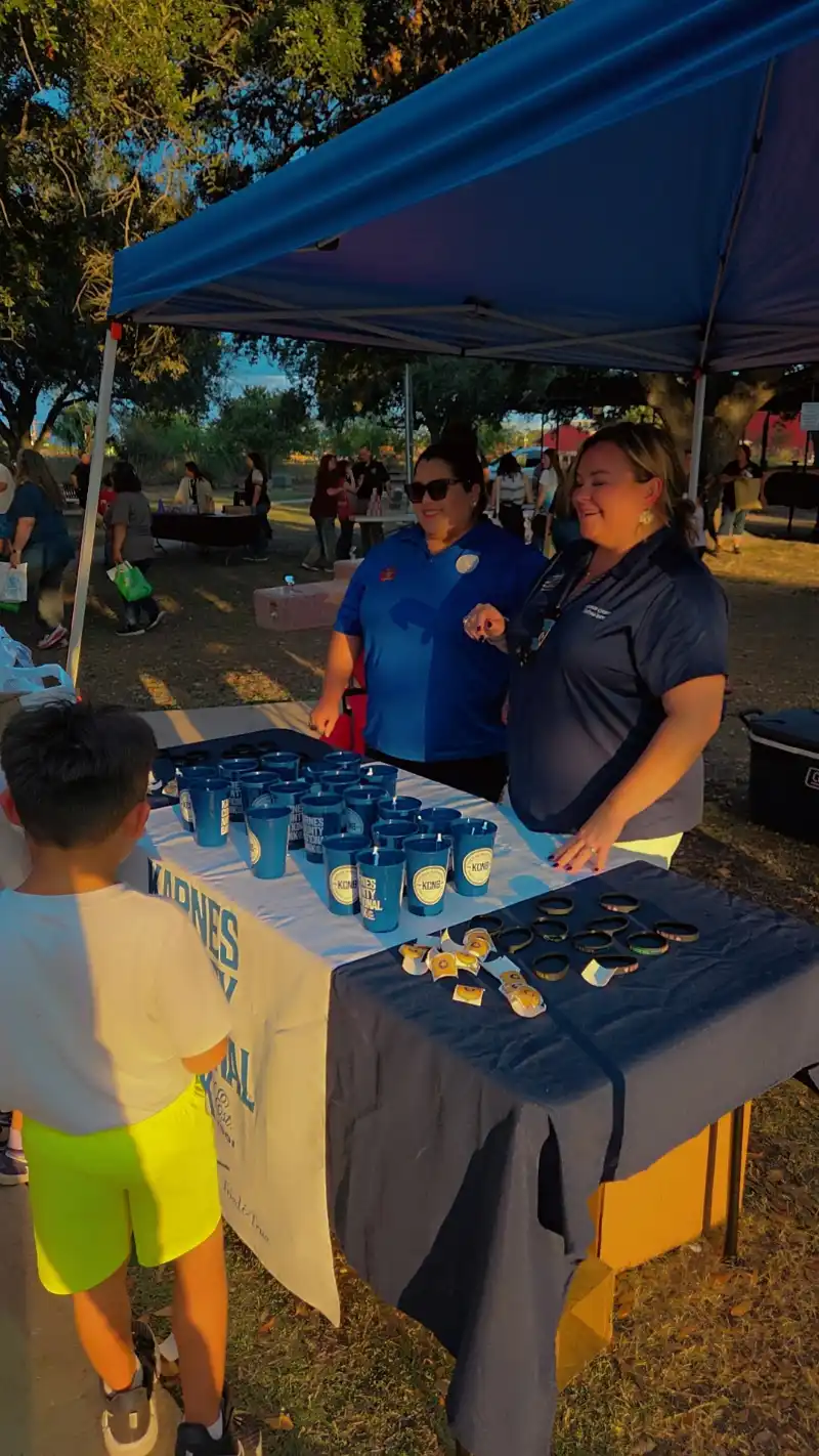 Connie & Christina talking to patrons at National Night Out.